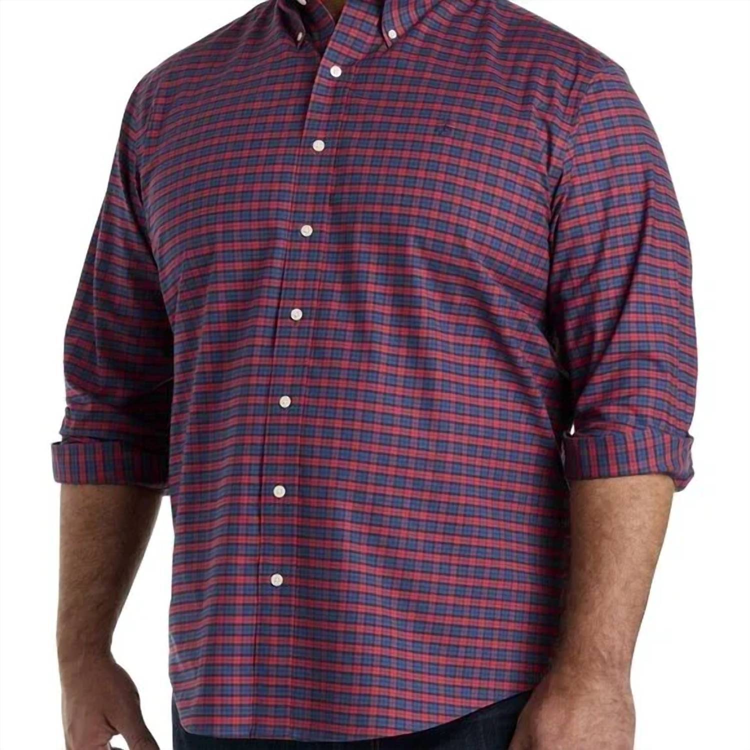 New Brooks Brothers Men's Non-Iron Check Sport Shirt In Navy/Red Check
